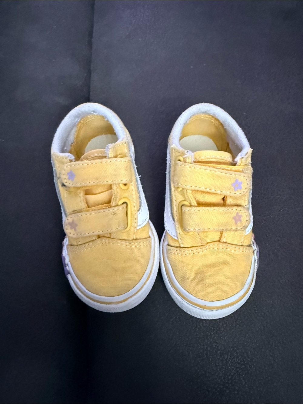Vans Kids Yellow Canvas Sneakers with White Accents